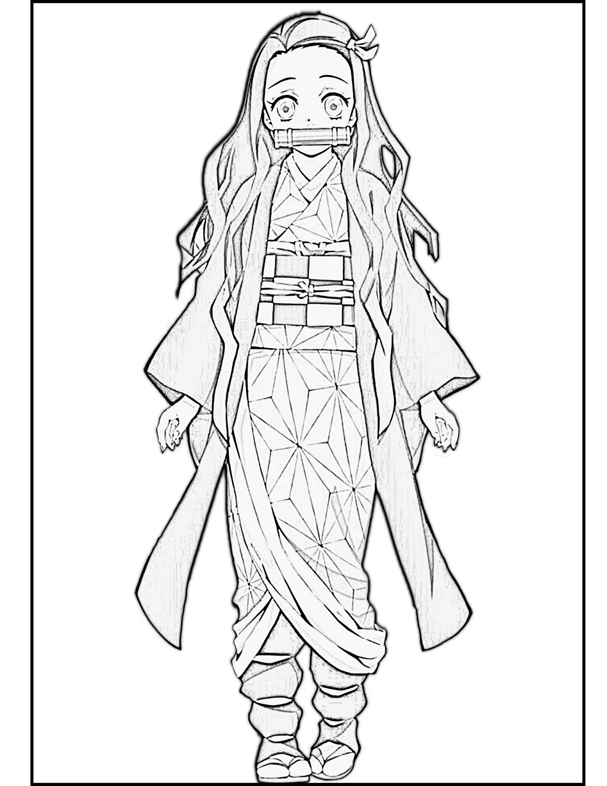 Demon Slayer Kimetsu No Yaiba Coloring Book Digital Print Etsy