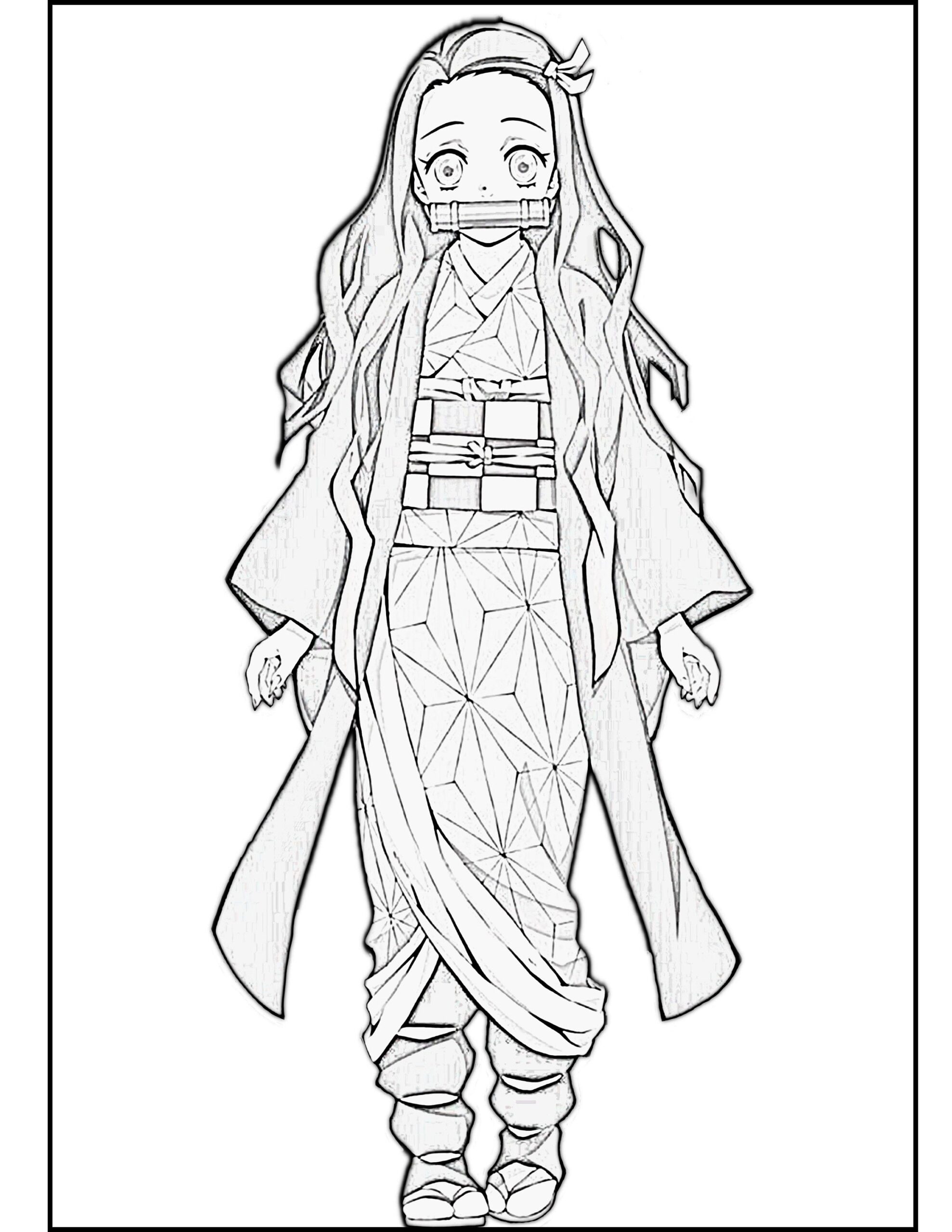 Demon Slayer Kimetsu No Yaiba Coloring Book Digital Print Etsy