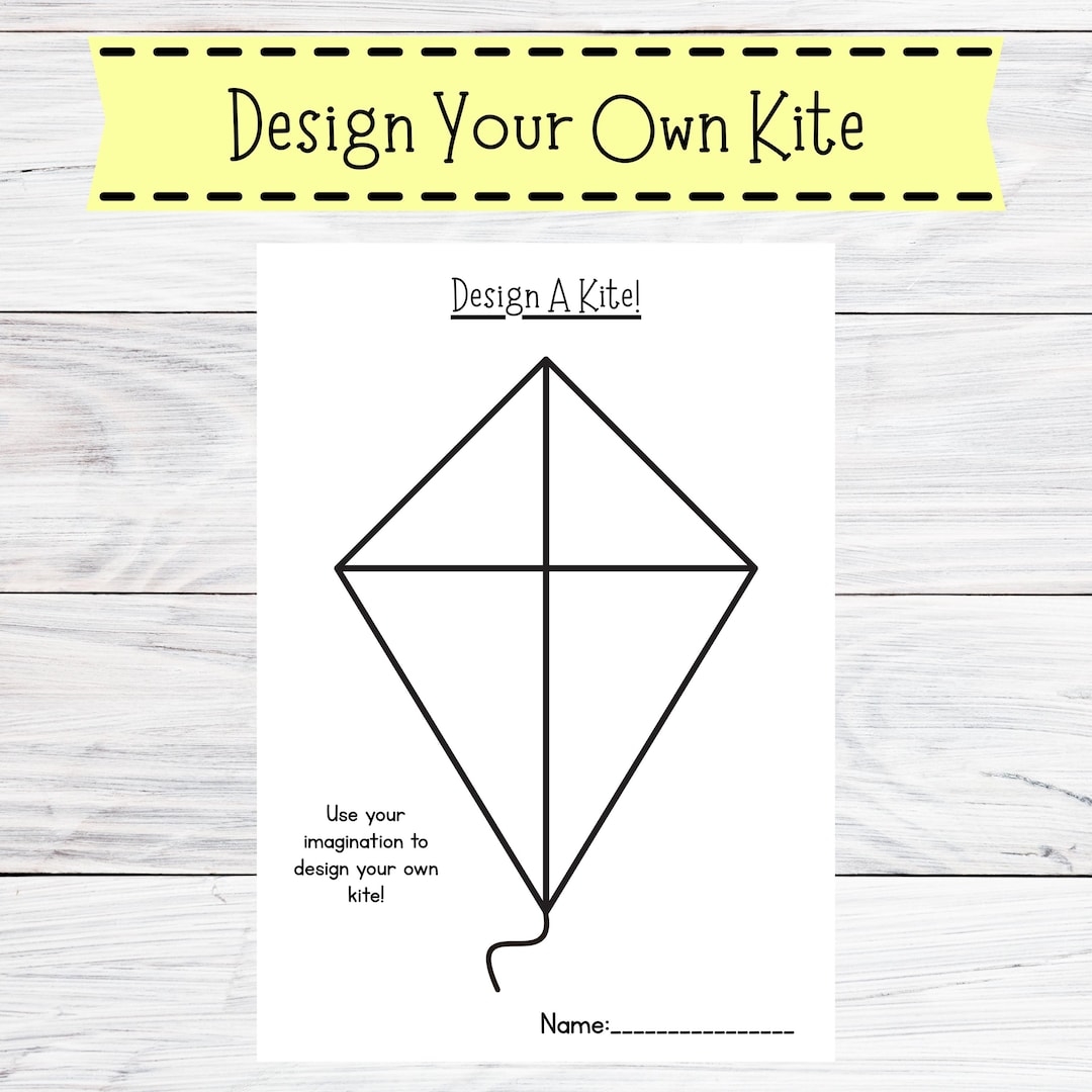 Design Your Own Kite Printable Kids Activity Page PDF Download A4 US Letter Size Etsy Israel