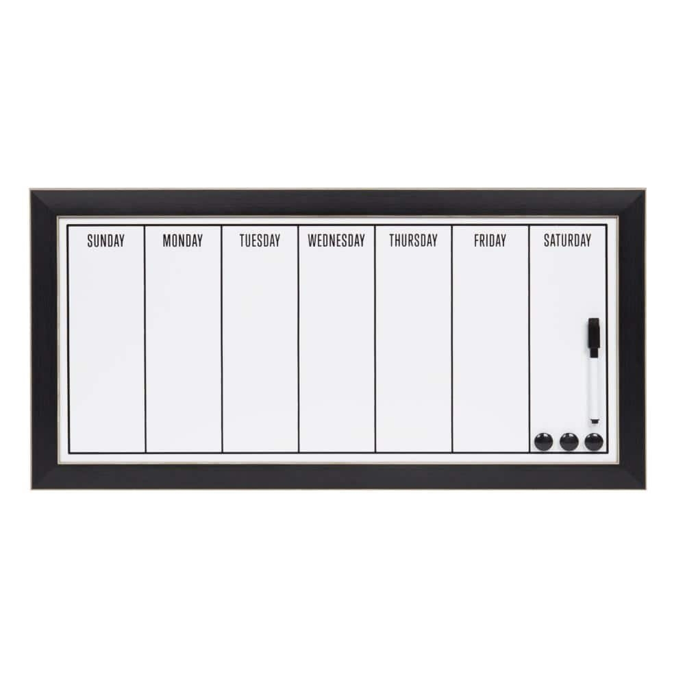 DesignOvation Wyeth Dry Erase Weekly Calendar Memo Board 208727 The Home Depot