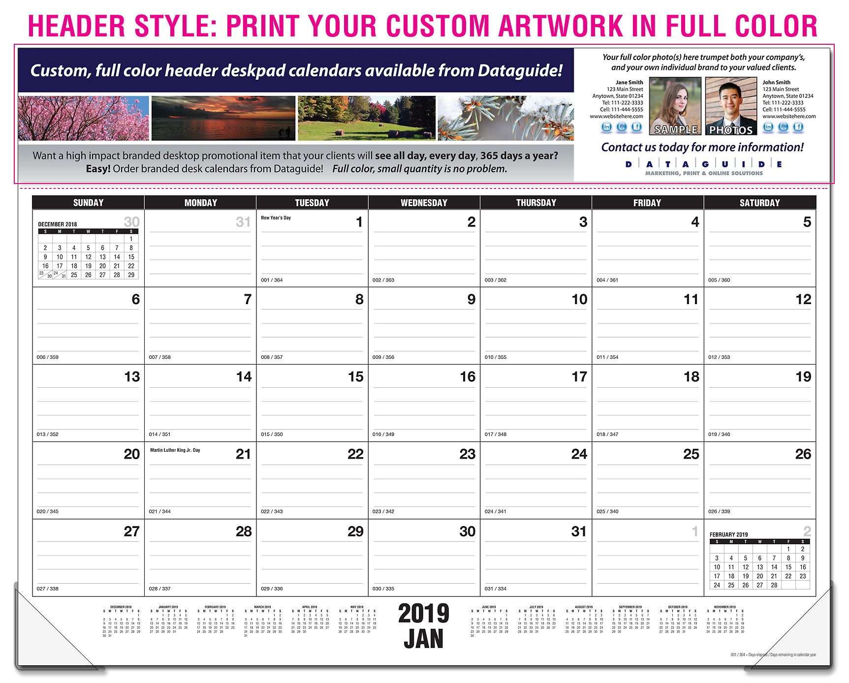 custom desk pad calendar