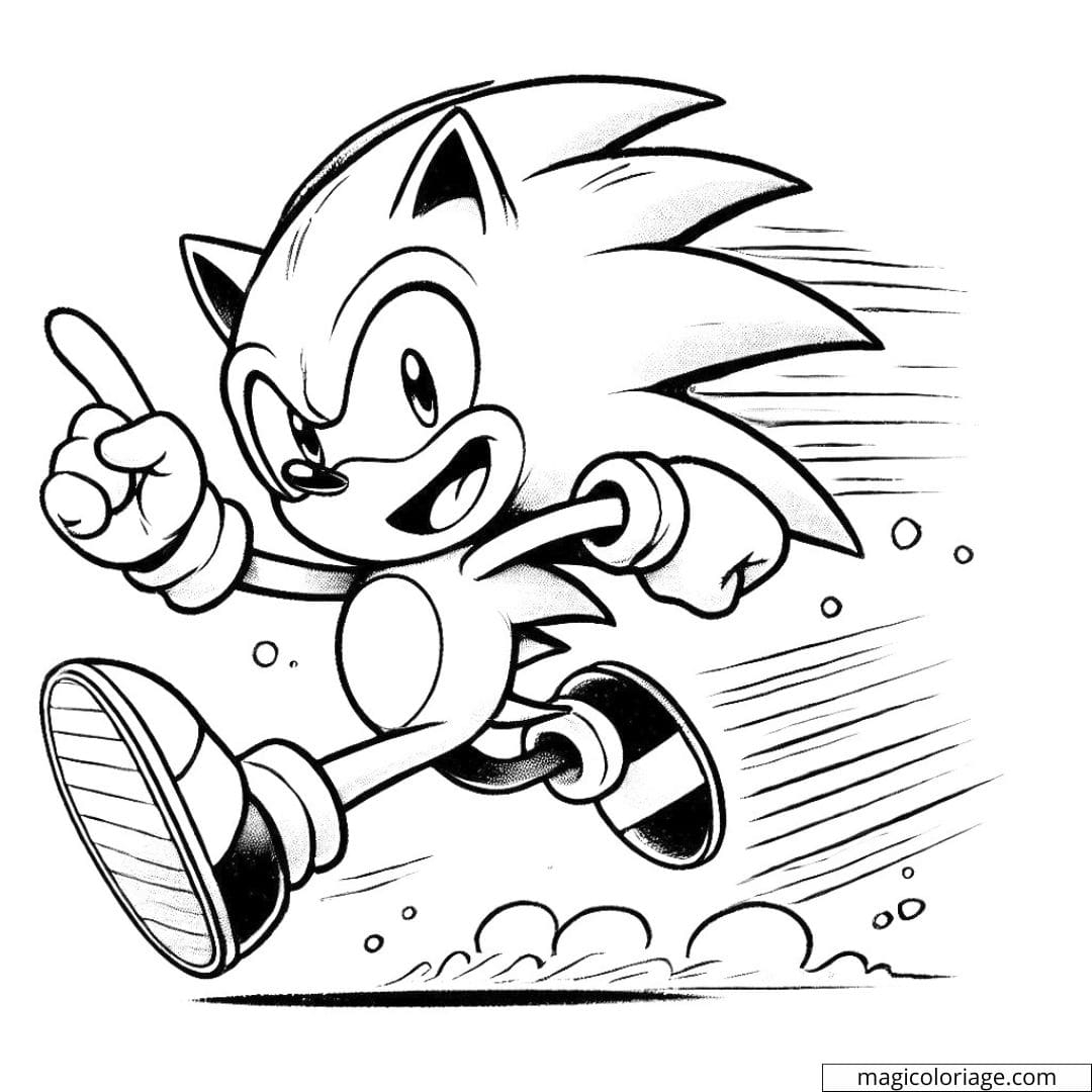 Dibujo Para Colorear De Sonic Corriendo