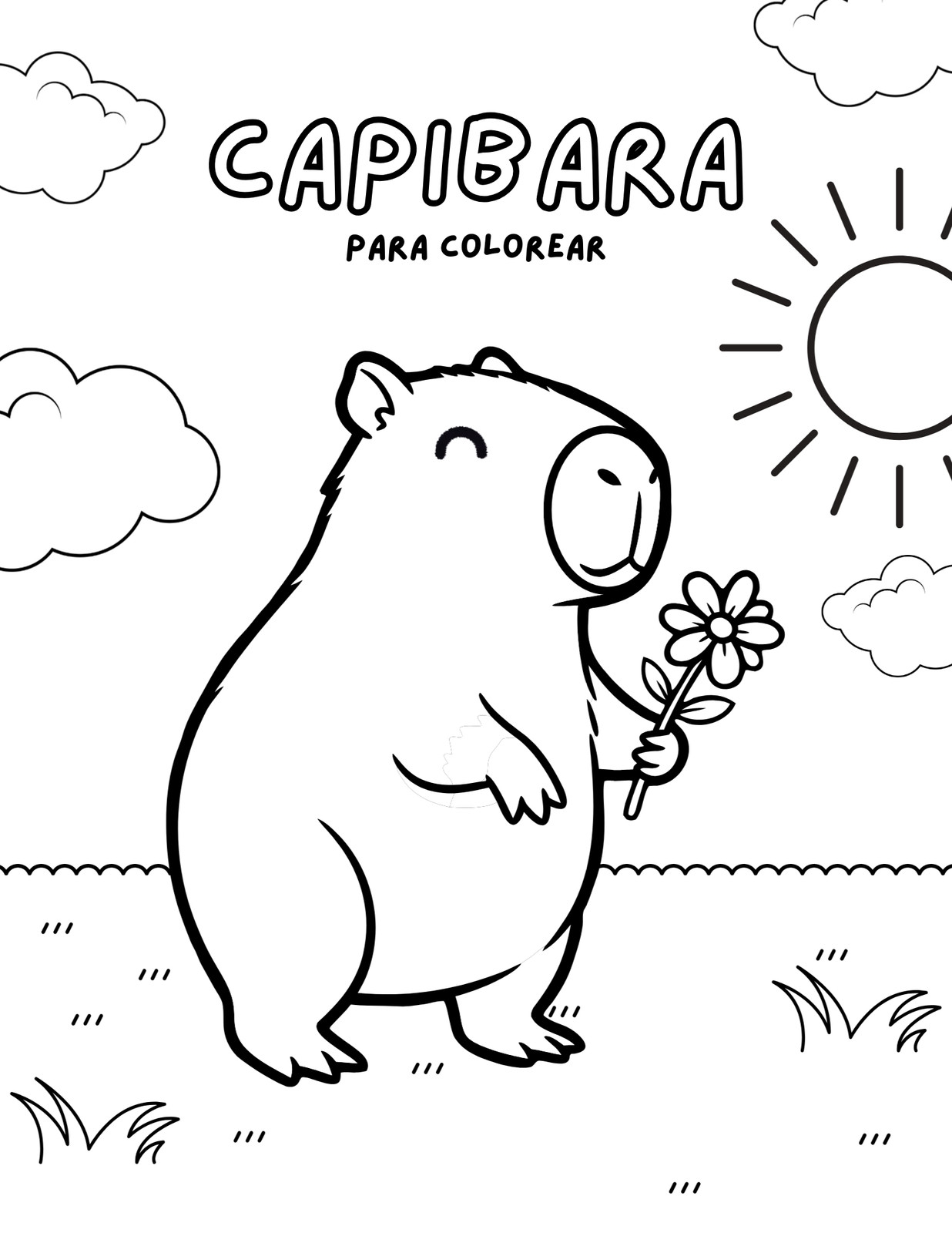Dibujos De Capibara Para Colorear Canva