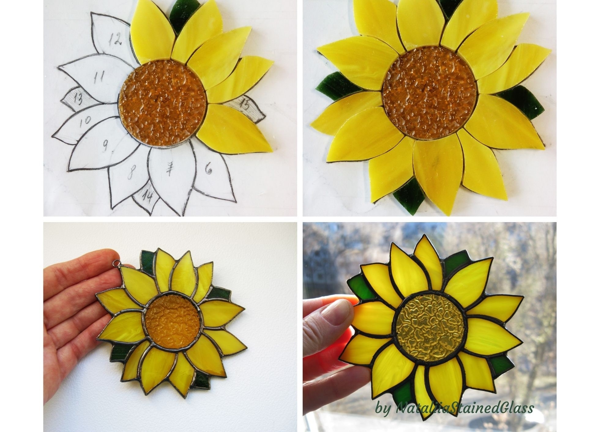 DIGITAL DOWNLOAD Pattern Stained Glass Sunflower Suncatcher Pattern PDF Etsy Denmark