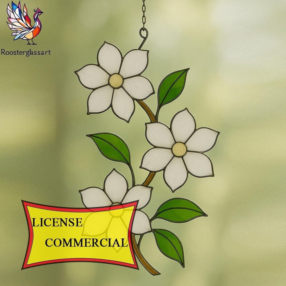 printable flower stained glass patterns