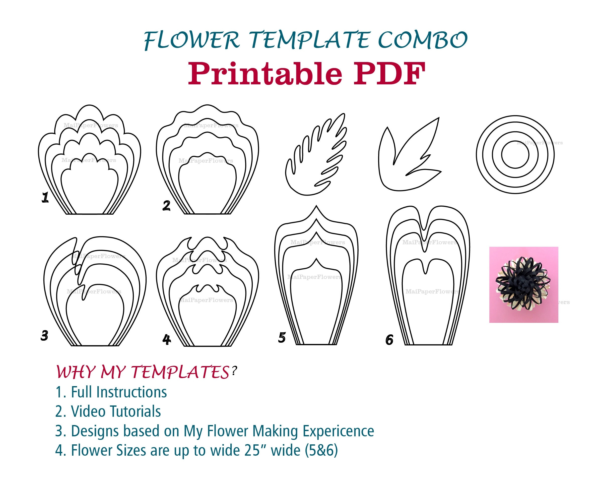 free printable paper flower patterns