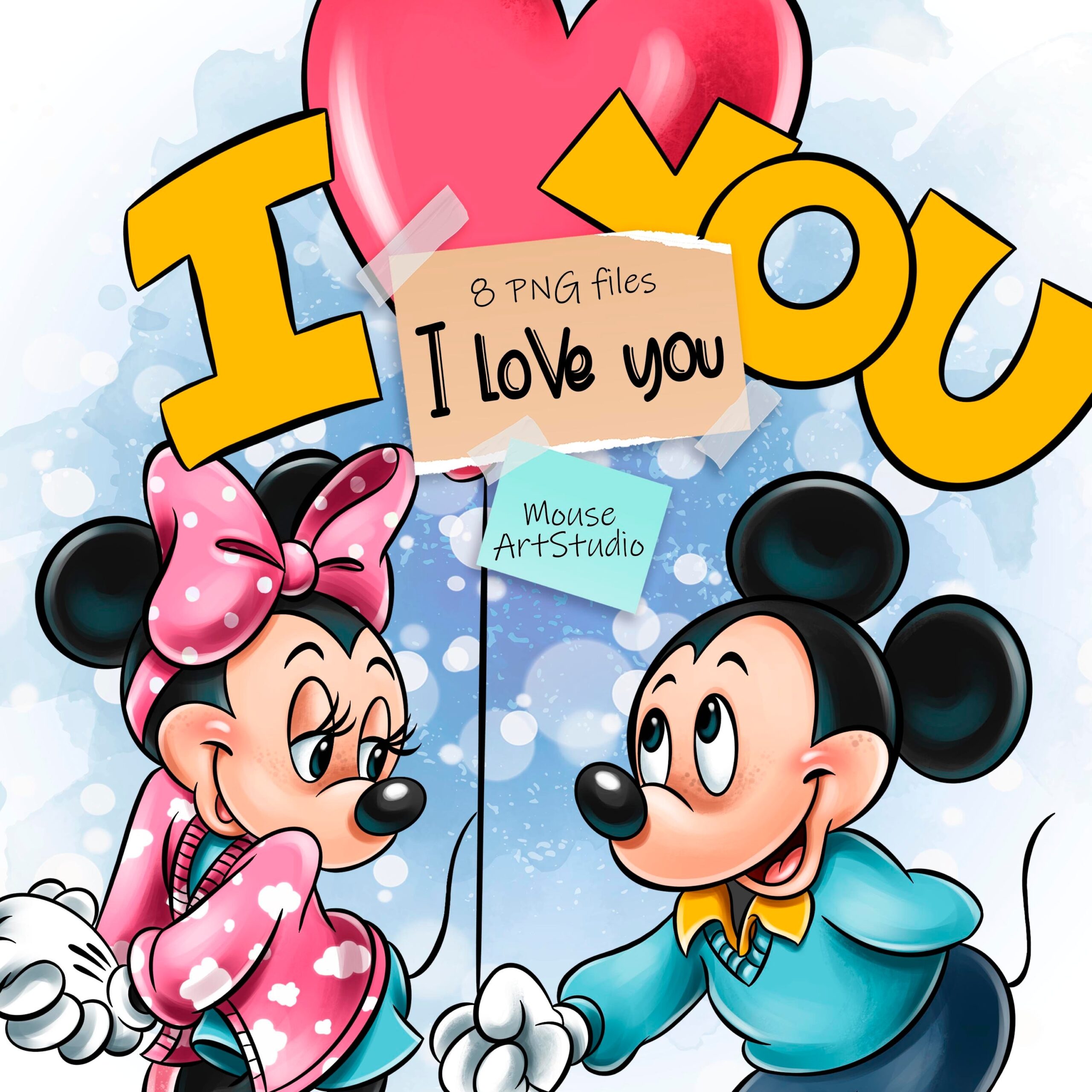 Digital Valentine s Day Illustration Minnie And Mickey Mouse PNG Sublimation Design Instant Download Etsy