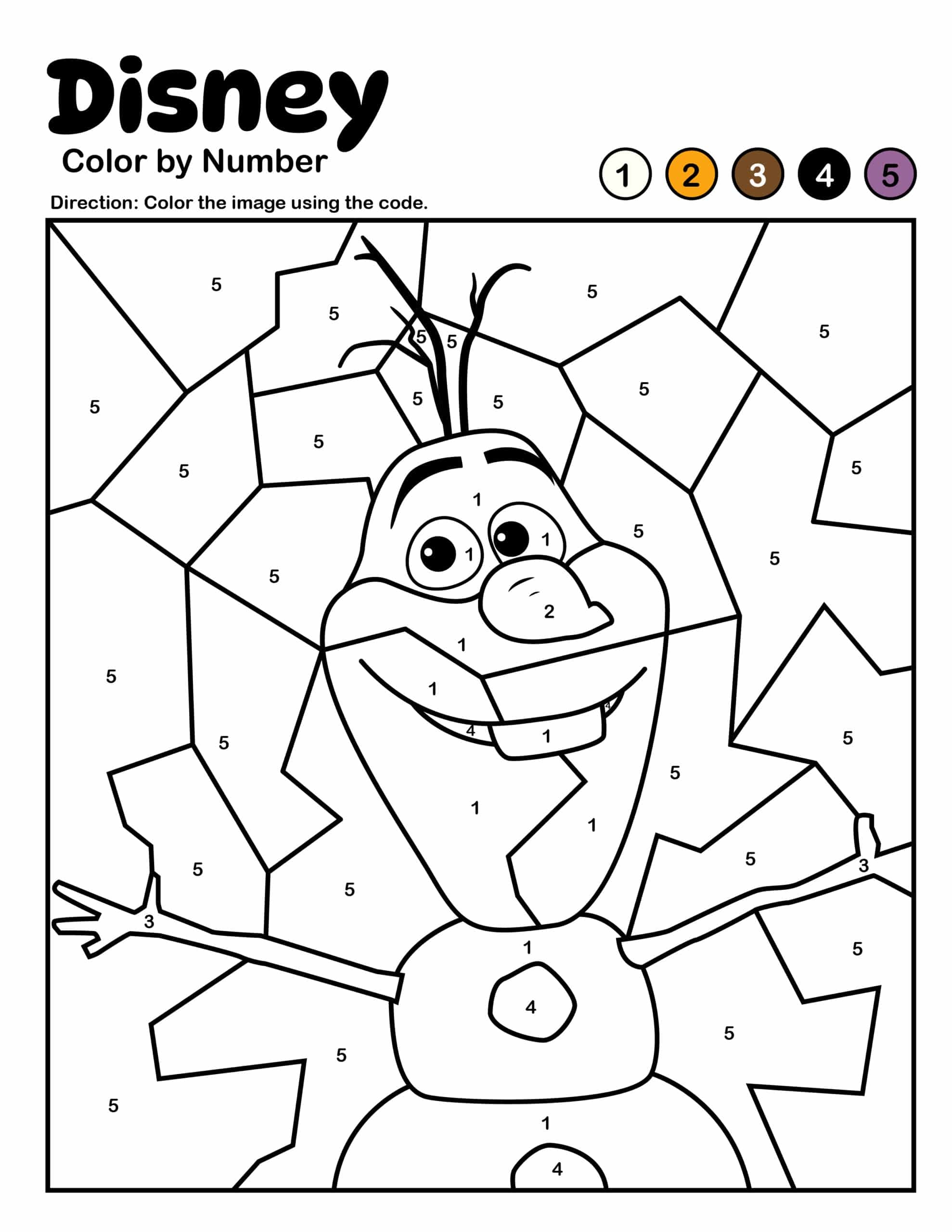 Disney Color By Number Kids Activity Zone