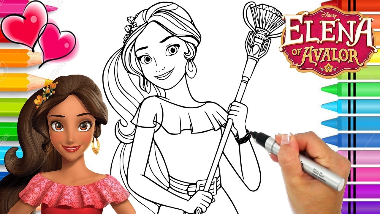 Disney Elena Of Avalor Coloring Page Elena Of Avalor Coloring Book Disney Jr Draw And Color YouTube