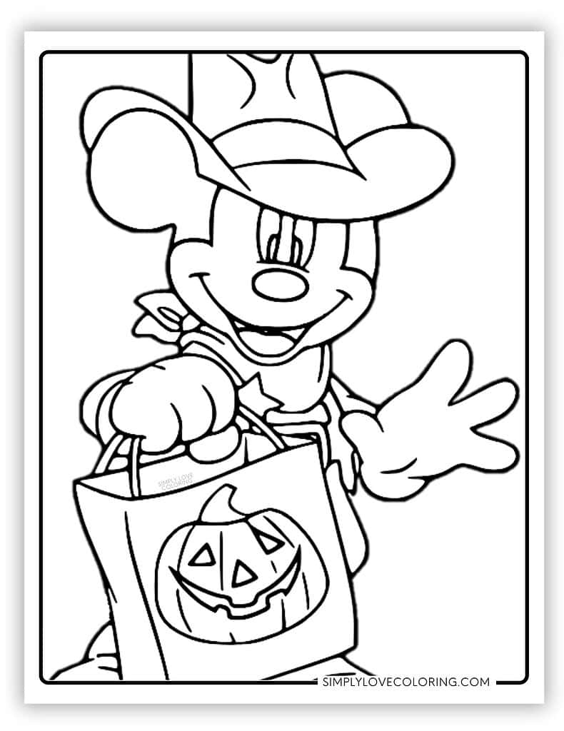mickey mouse halloween coloring book