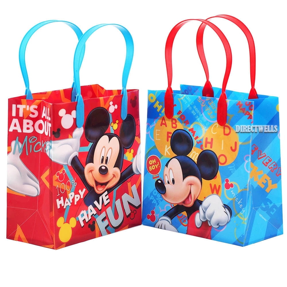 Disney Mickey Mouse Red And Blue 12 Reusable Party Favors Small Goodie Gift Bags 6 Walmart