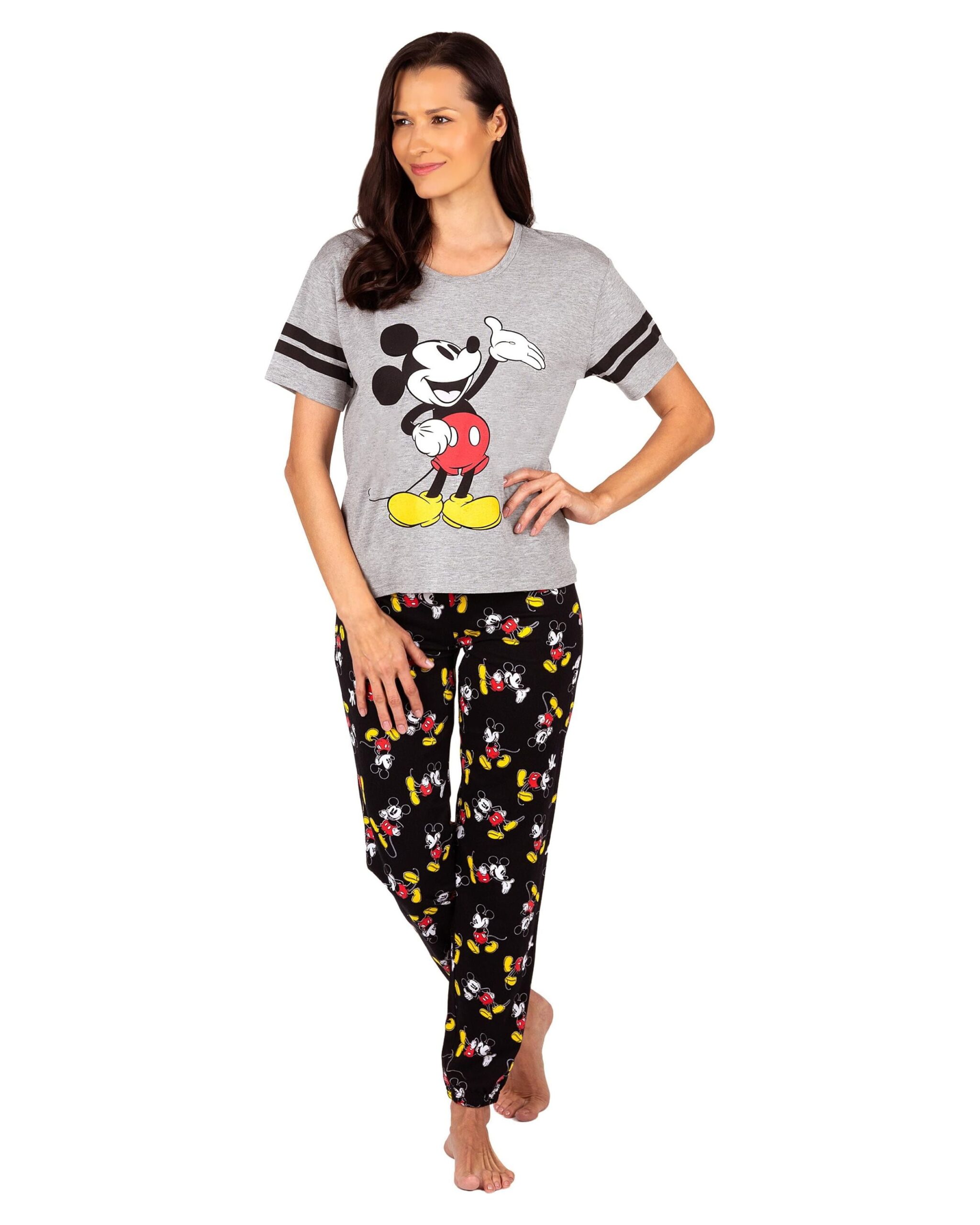 Disney Mickey Mouse Women s Lounge Pajama Sleepwear Set 2 Piece Classic Mickey Medium Size Walmart