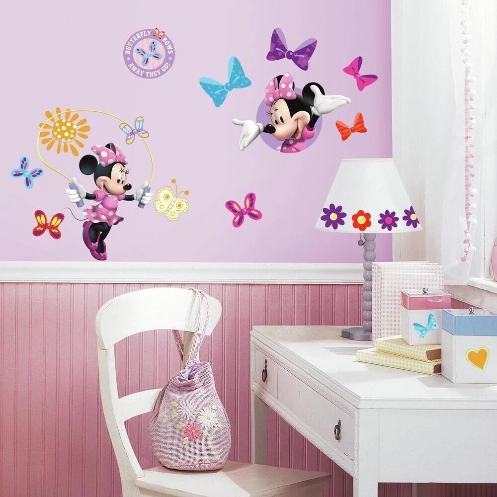 Disney Minnie Mouse 33 Girls Room Peel And Stick Wall Decals Removable Stickers EBay