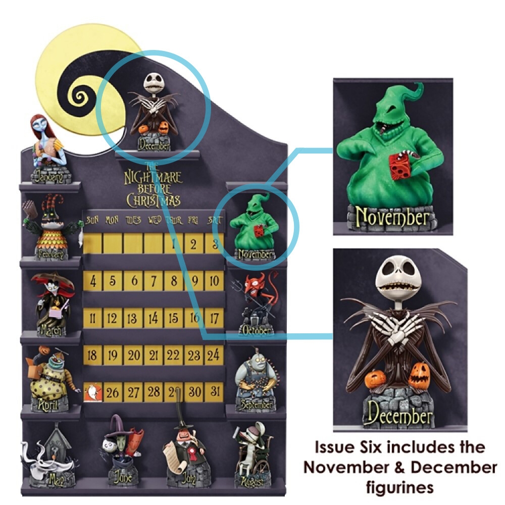 Disney Nightmare Before Christmas Perpetual Calendar Figurines Set 2 NOV DEC 6 EBay