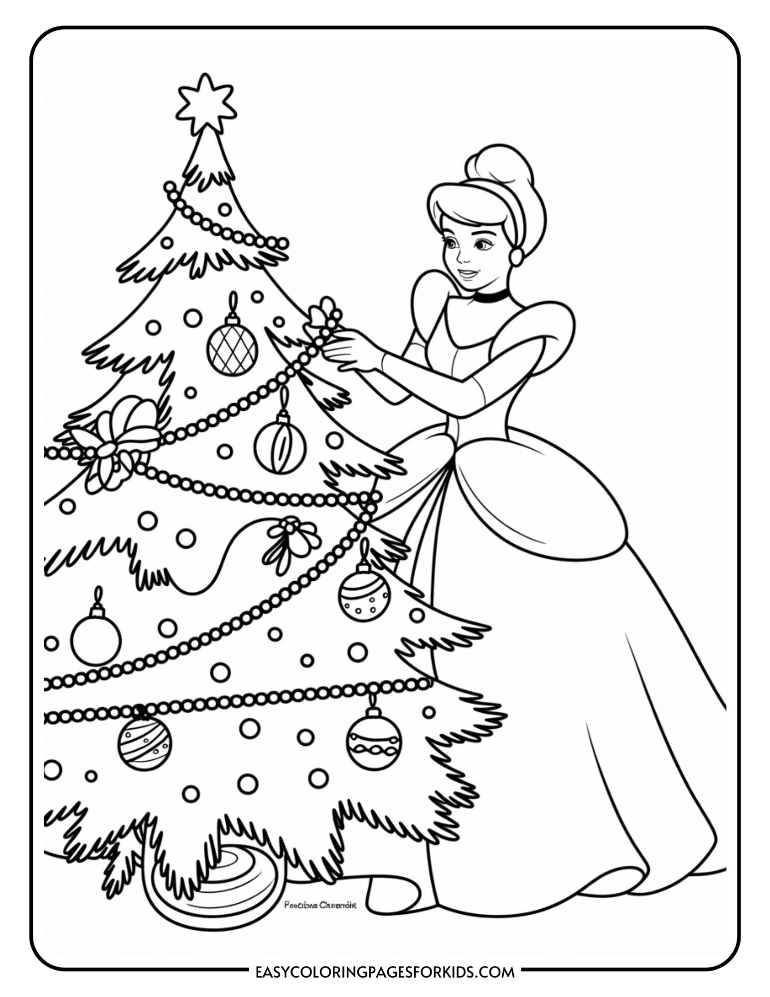 Disney Princess Christmas Coloring Pages 10 Pages To Color Easy Coloring Pages For Kids