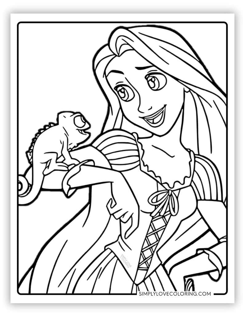 disney princess color pages free
