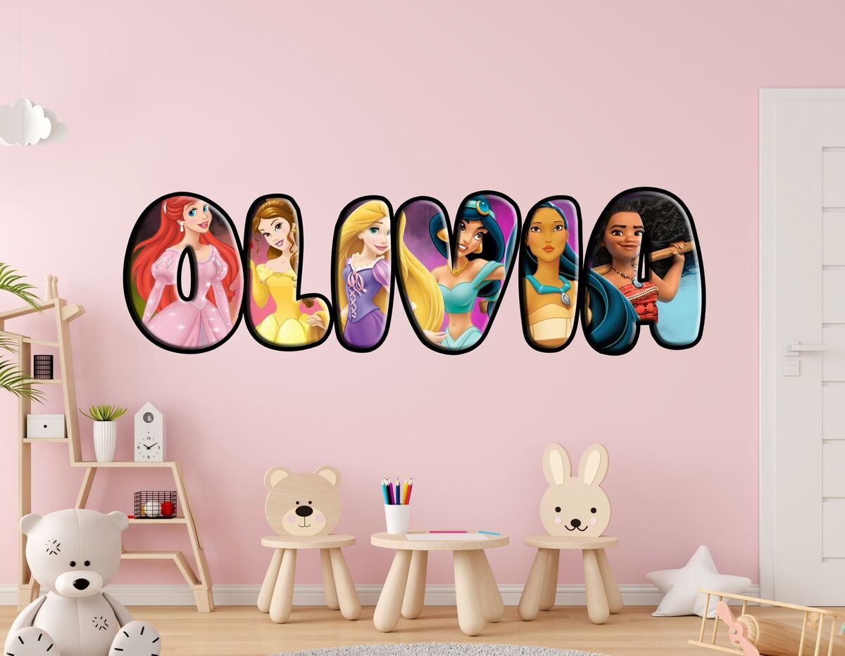 Disney Princess Personalized Custom Name Wall Sticker Decal WP329 EBay