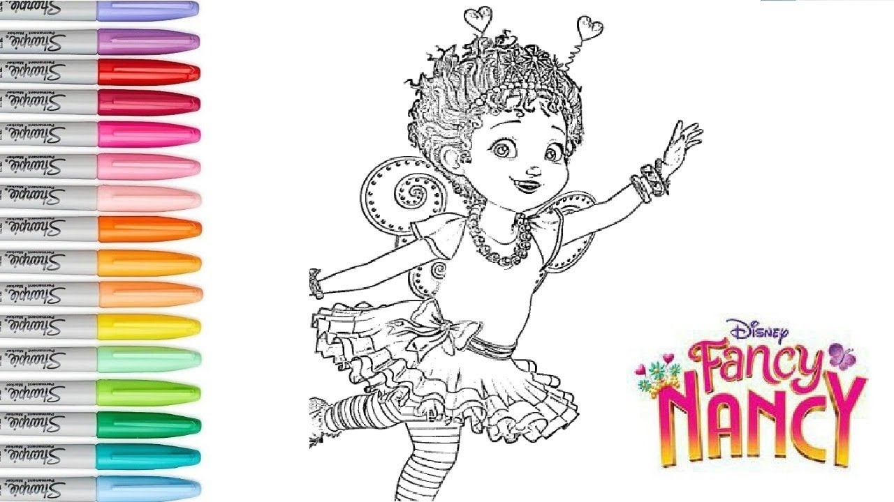 Disney s Fancy Nancy As A Ballerina From Disney Junior Coloring Pages Drawing For Kids And Children YouTube