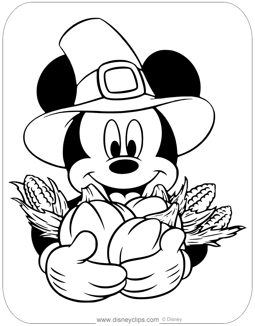 Disney Thanksgiving Coloring Pages Disneyclips