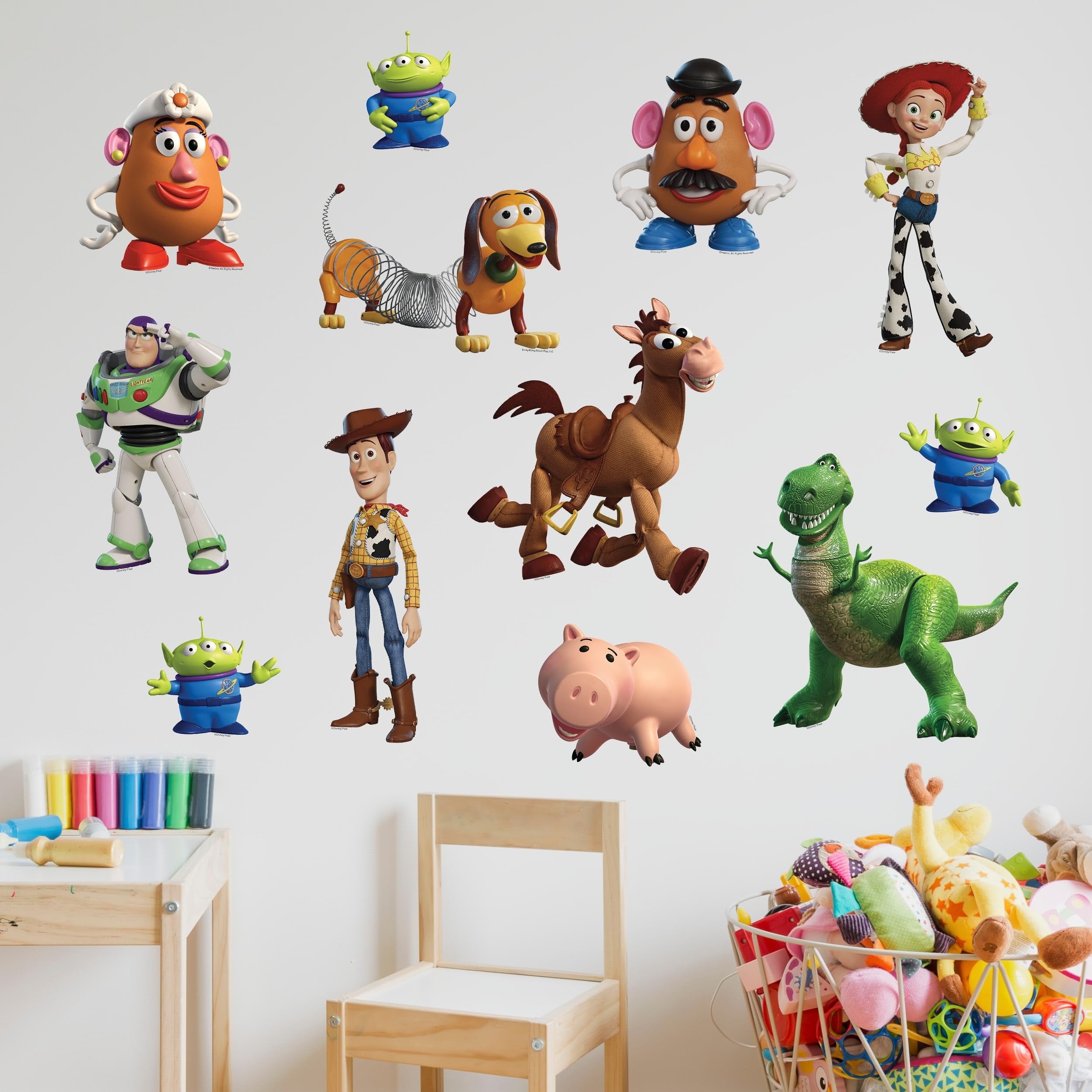 Disney Toy Story Wall Decals Set Of 12 Vinyl Stickers For Nursery Bedroom Bathroom Peel And Stick Room Decorations Walmart
