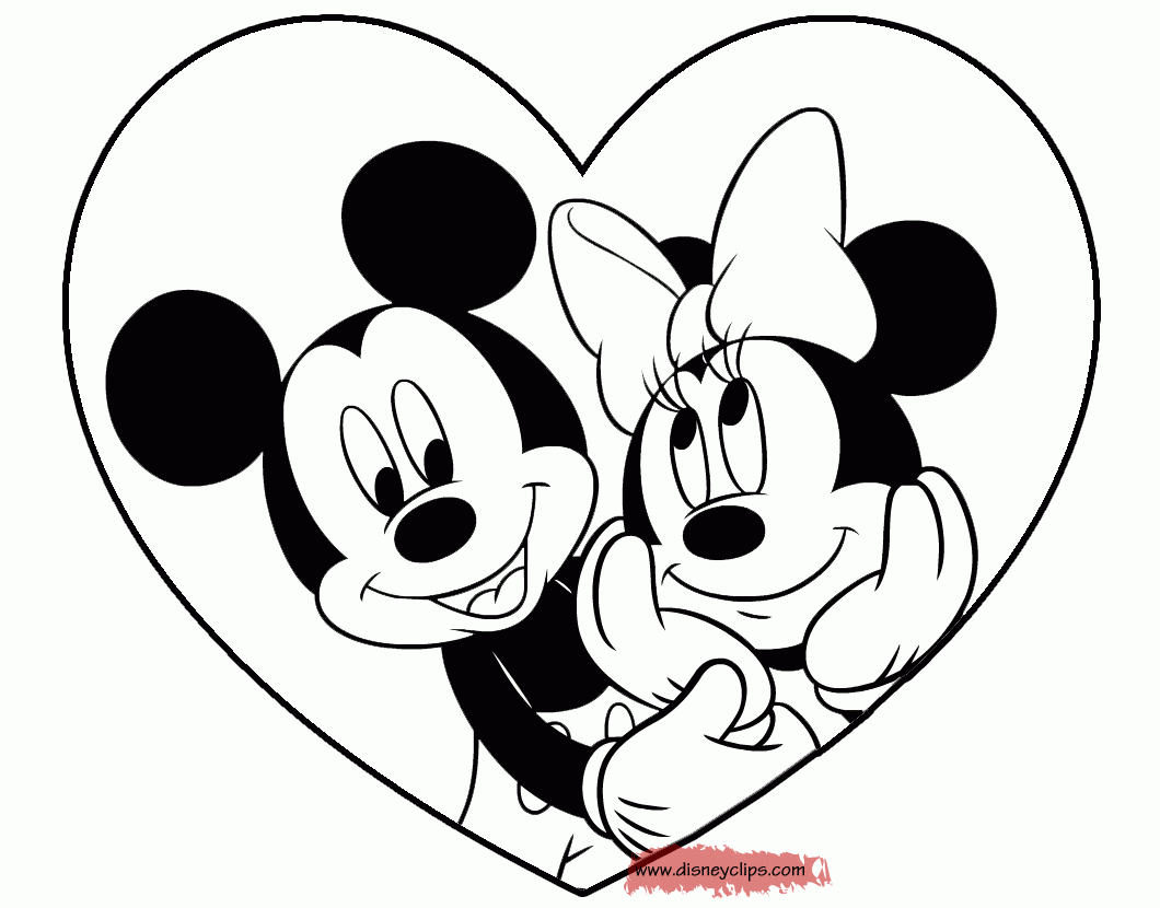 valentines day disney coloring pages