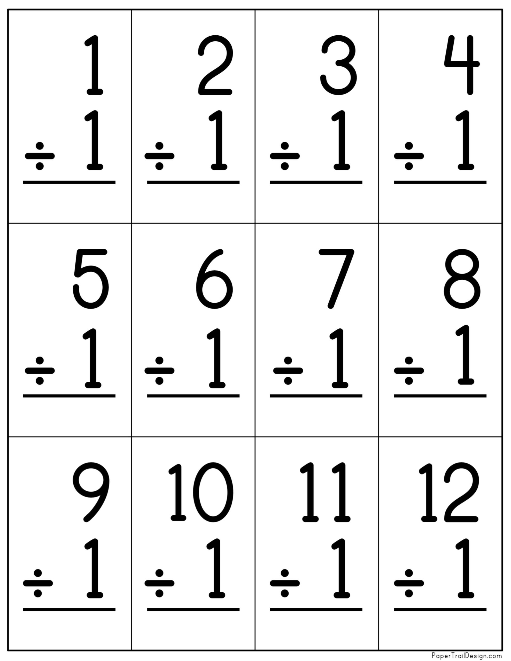 math flash cards printable