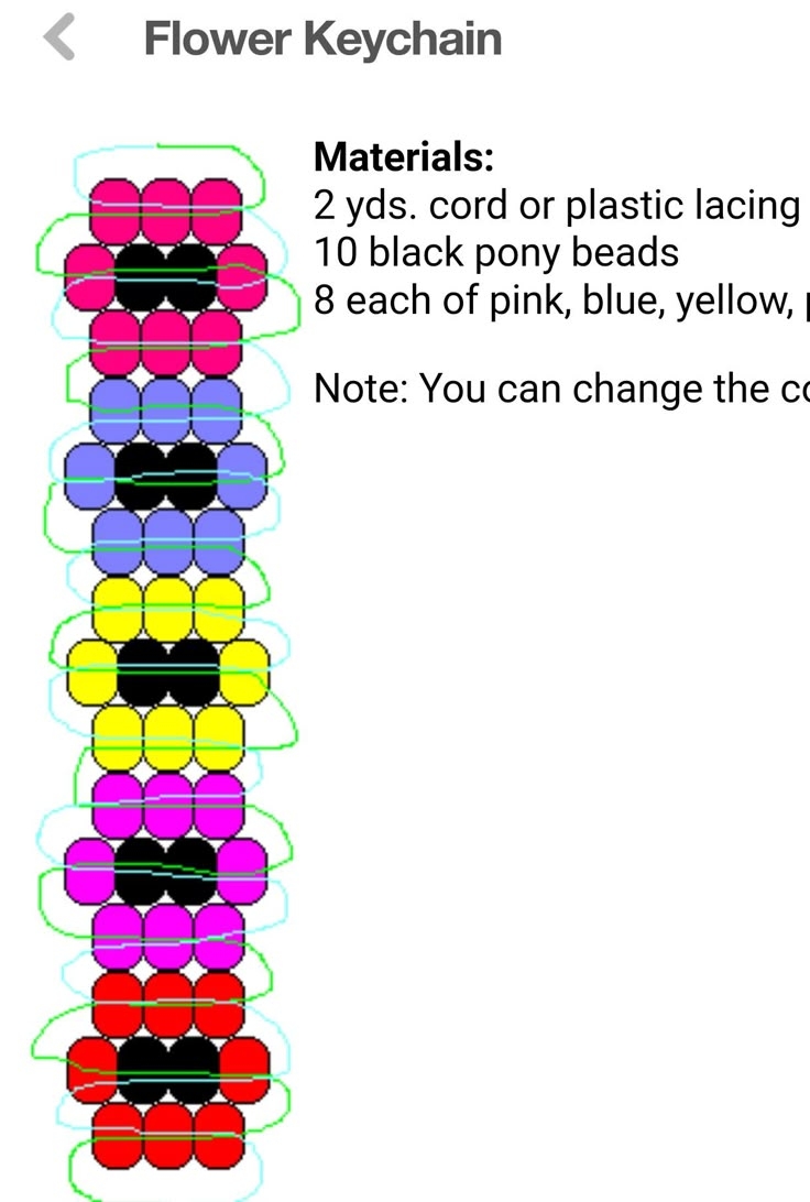 DIY Flower Keychain With Pony Beads