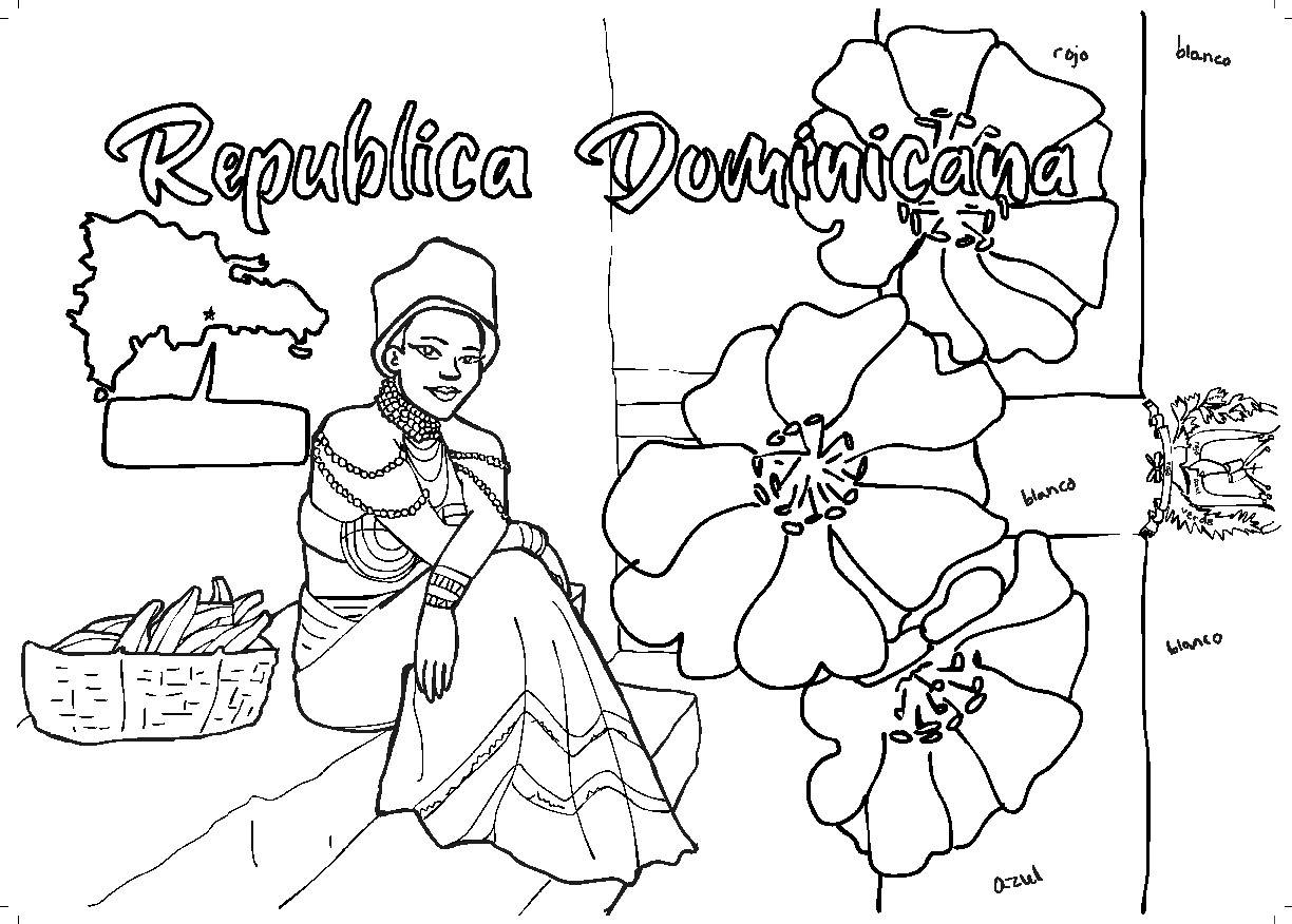 dominican republic flag coloring page
