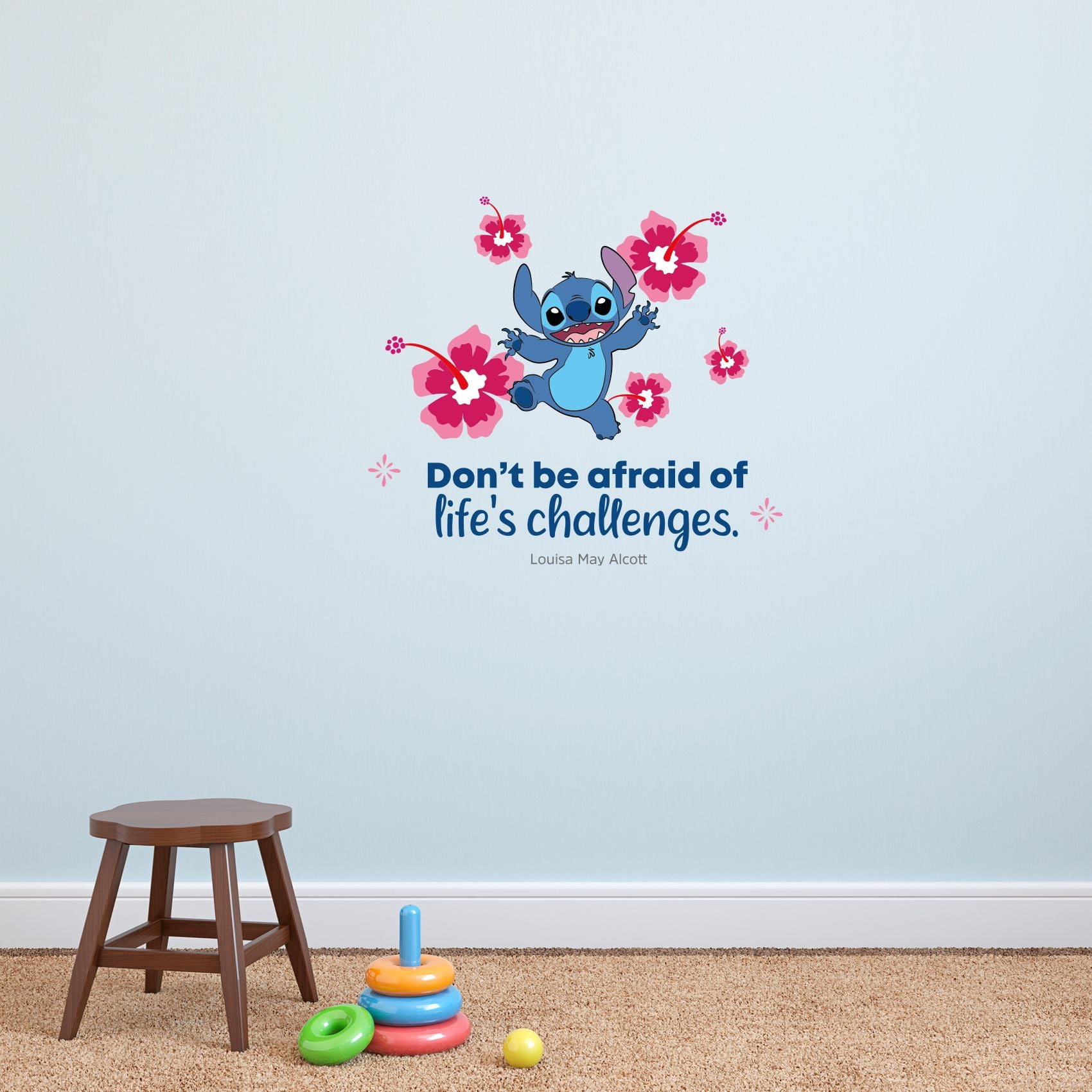 Don t Be Afraid Lilo Stitch Quote Cartoon Quotes Decors Wall Sticker Art Design Decal For Girls Boys Kids Room Bedroom Nursery Kindergarten Home Decor Stickers Wall Art Vinyl Decoration 30x30 Inch 