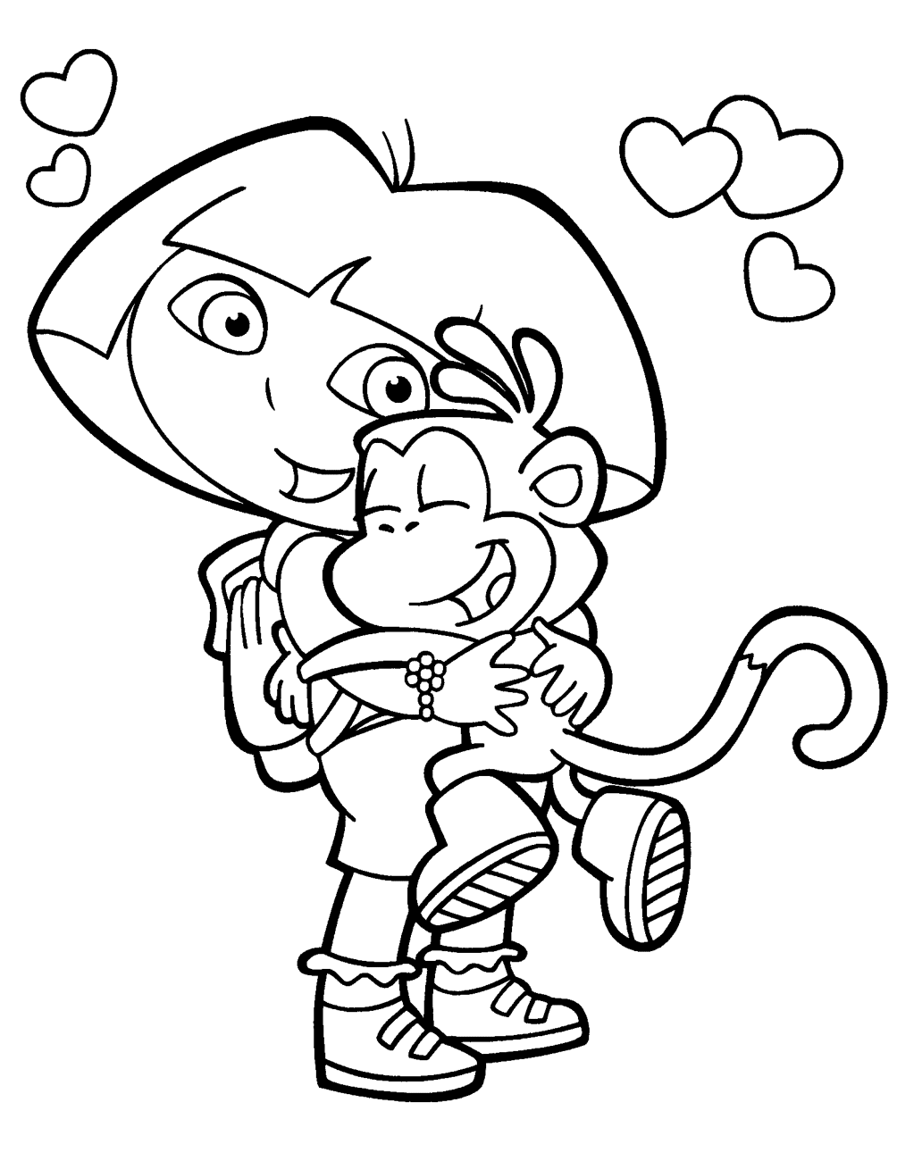 Dora Loves Boots Coloring Page Free Printable