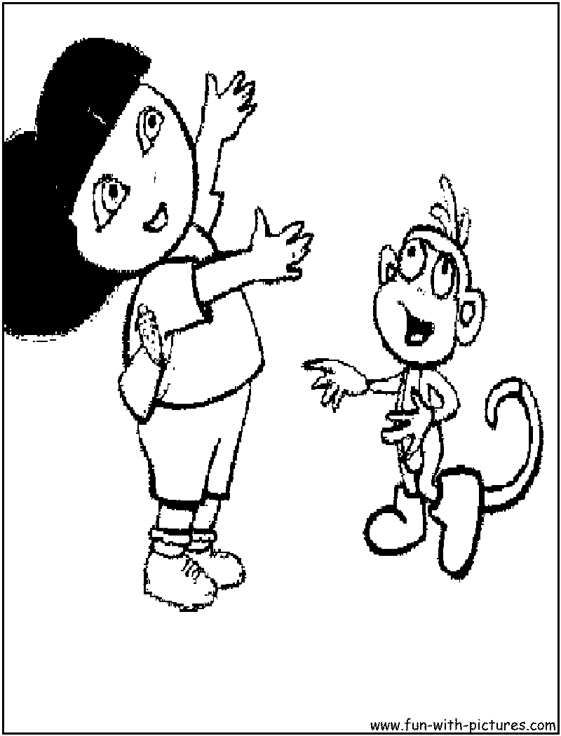 dora and boots colouring pages