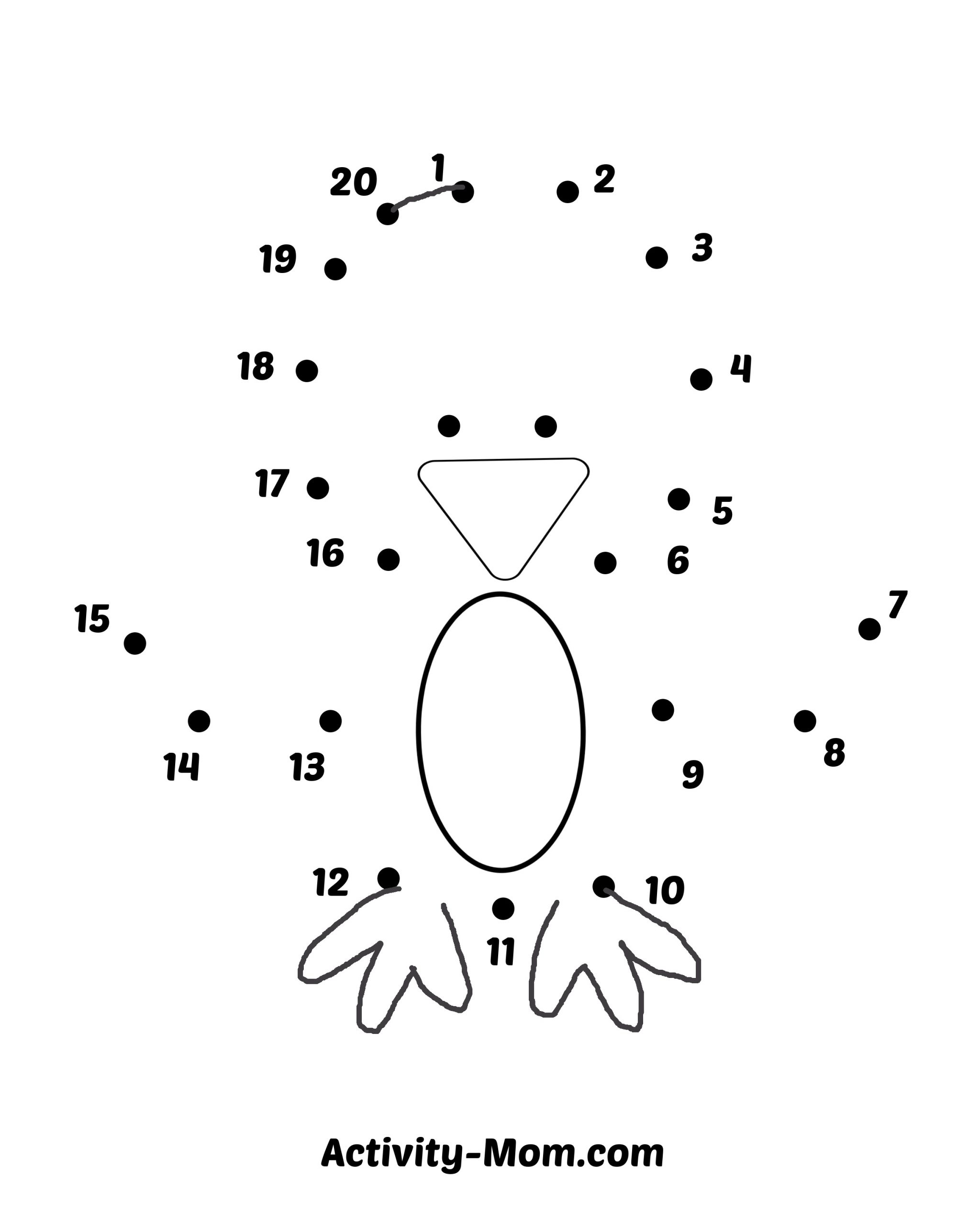 Dot To Dot Worksheets Numbers 1 To 20 free Printable The Activity Mom