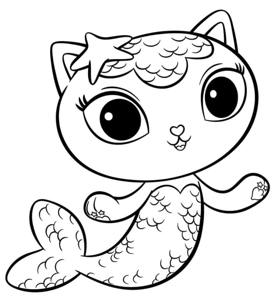 Download Cat Mermaid Coloring Pictures Wallpapers