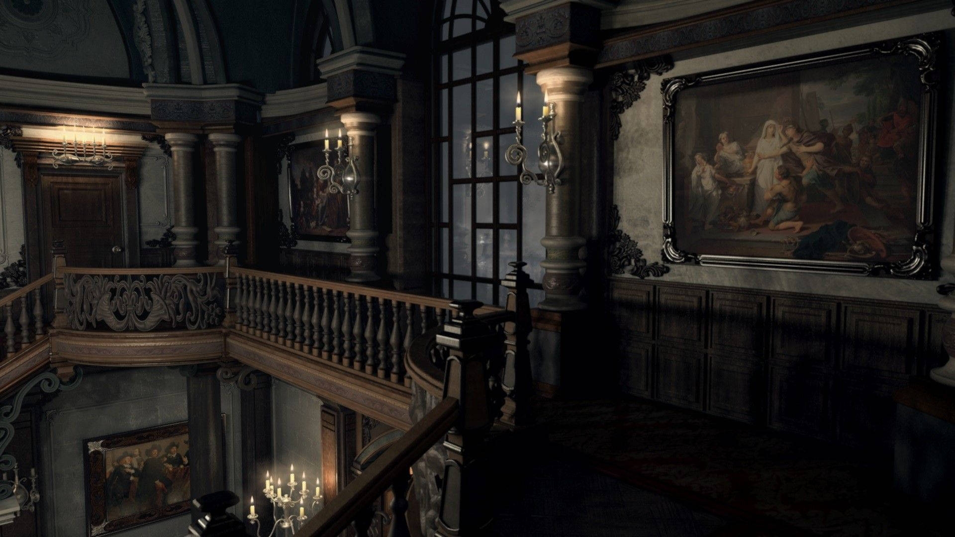 Download Dark Academia Mansion Hall Wallpaper Wallpapers