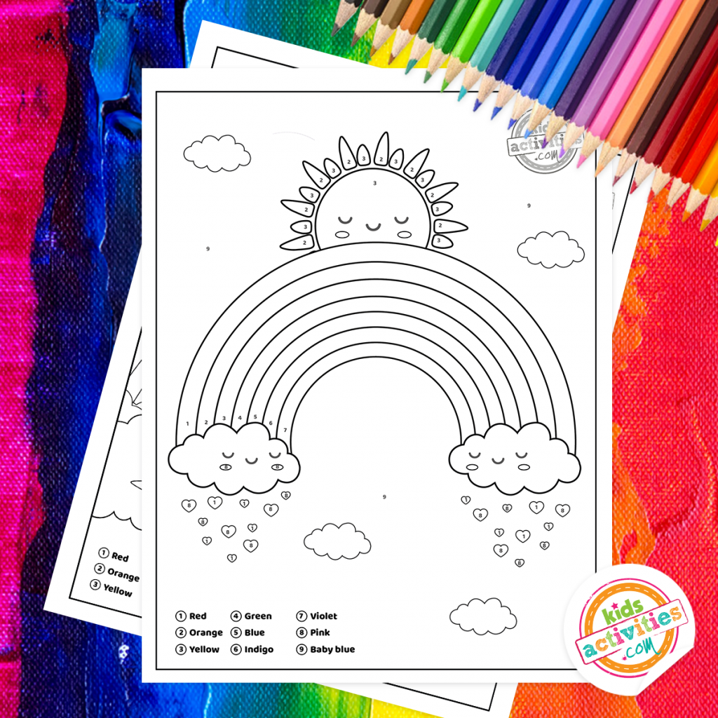 rainbow coloring by number