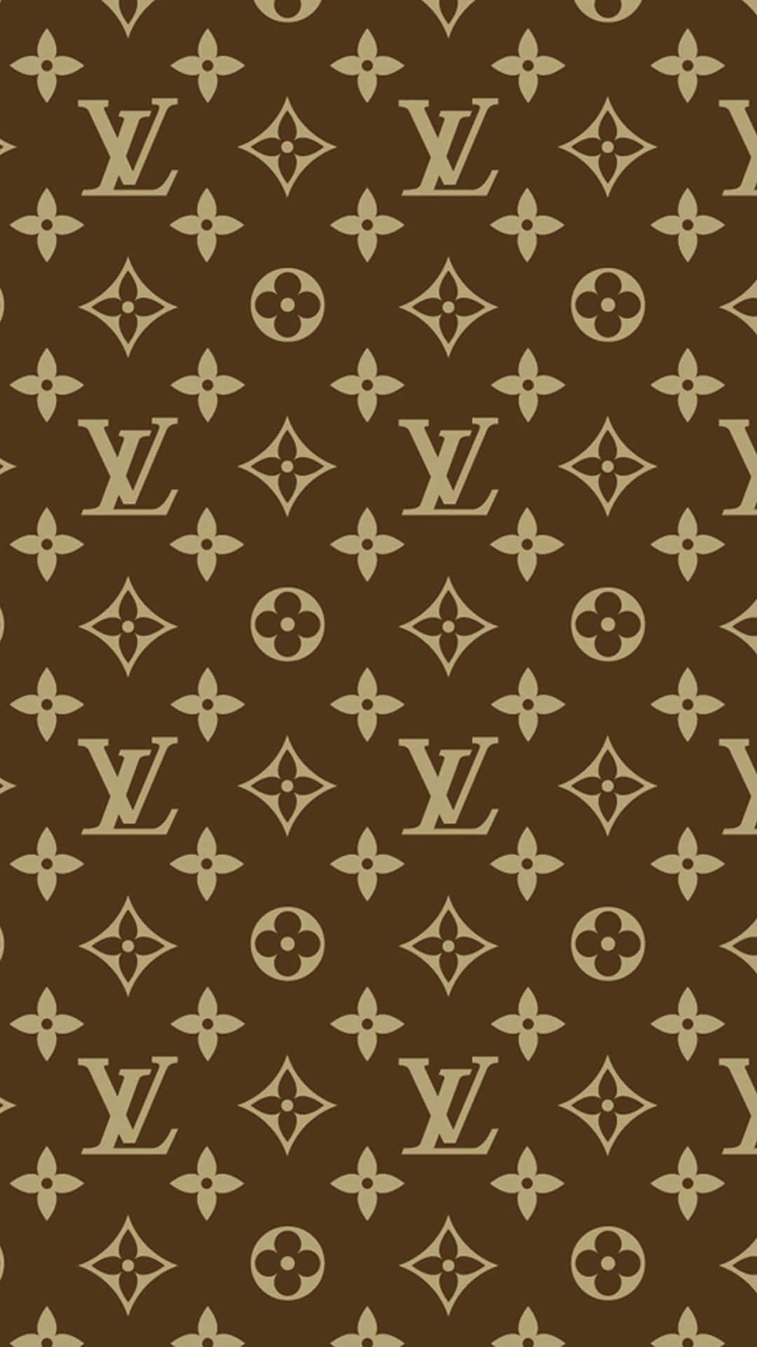 Download Louis Vuitton Monogram Pattern In Brown And Beige Wallpaper Wallpapers