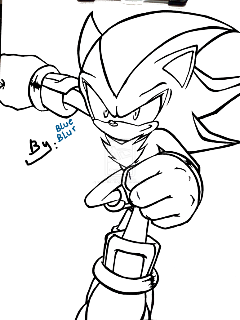 shadow the hedgehog coloring page