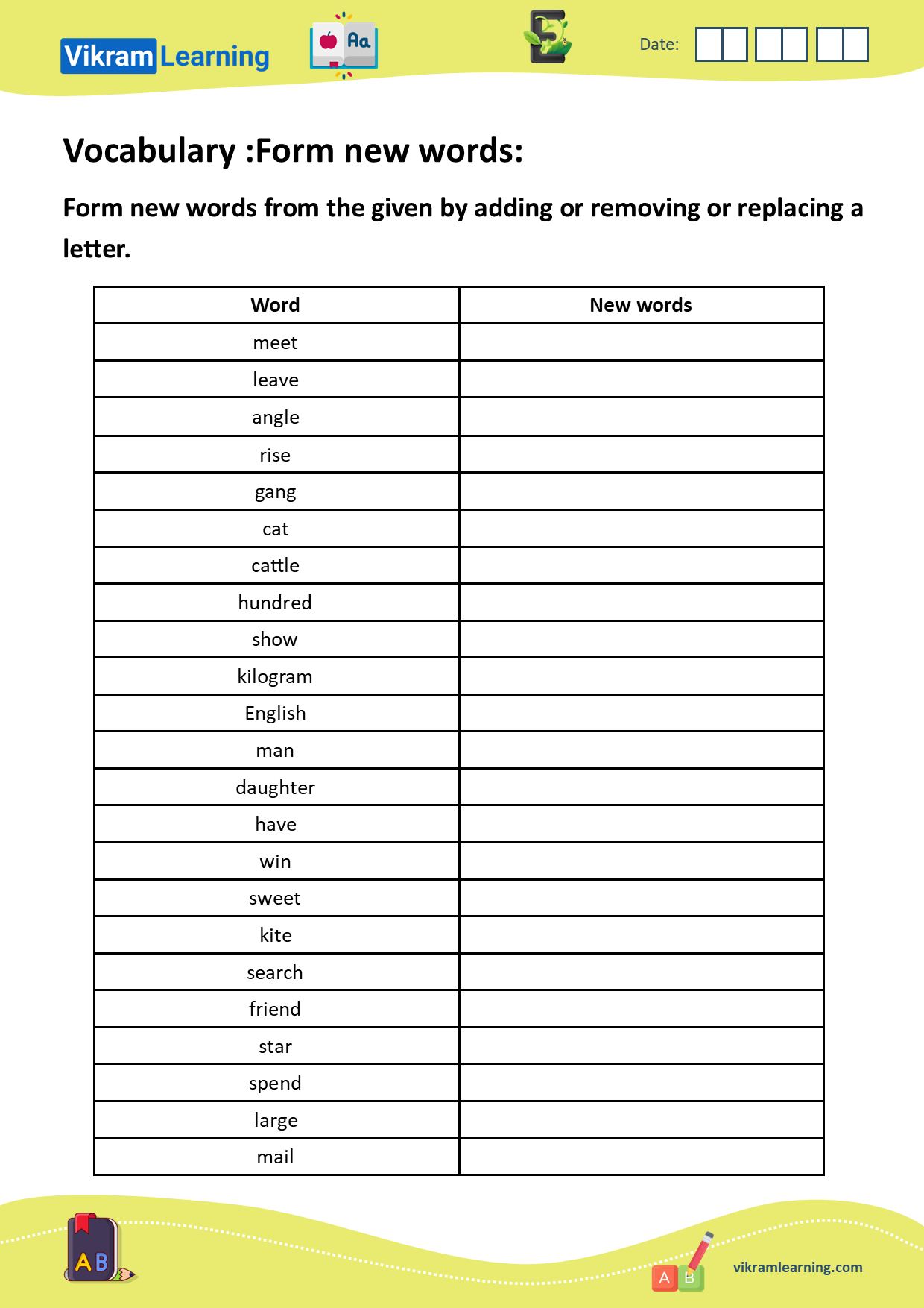 unscramble words with answers worksheet