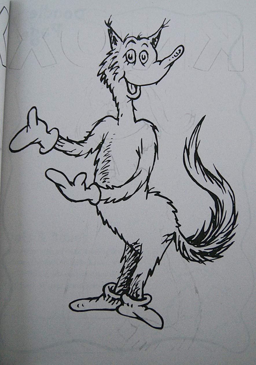fox in socks coloring page