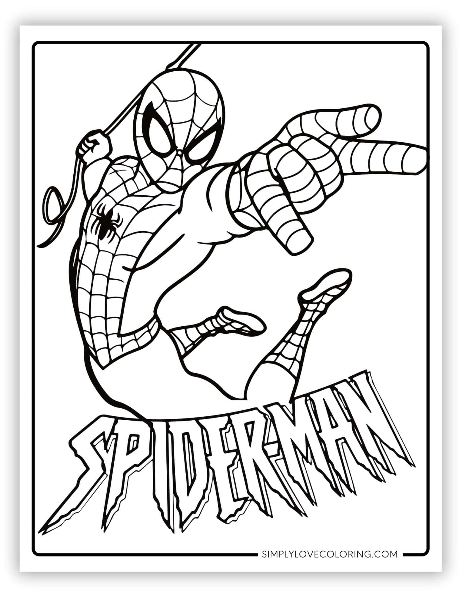 printable spiderman pictures to color