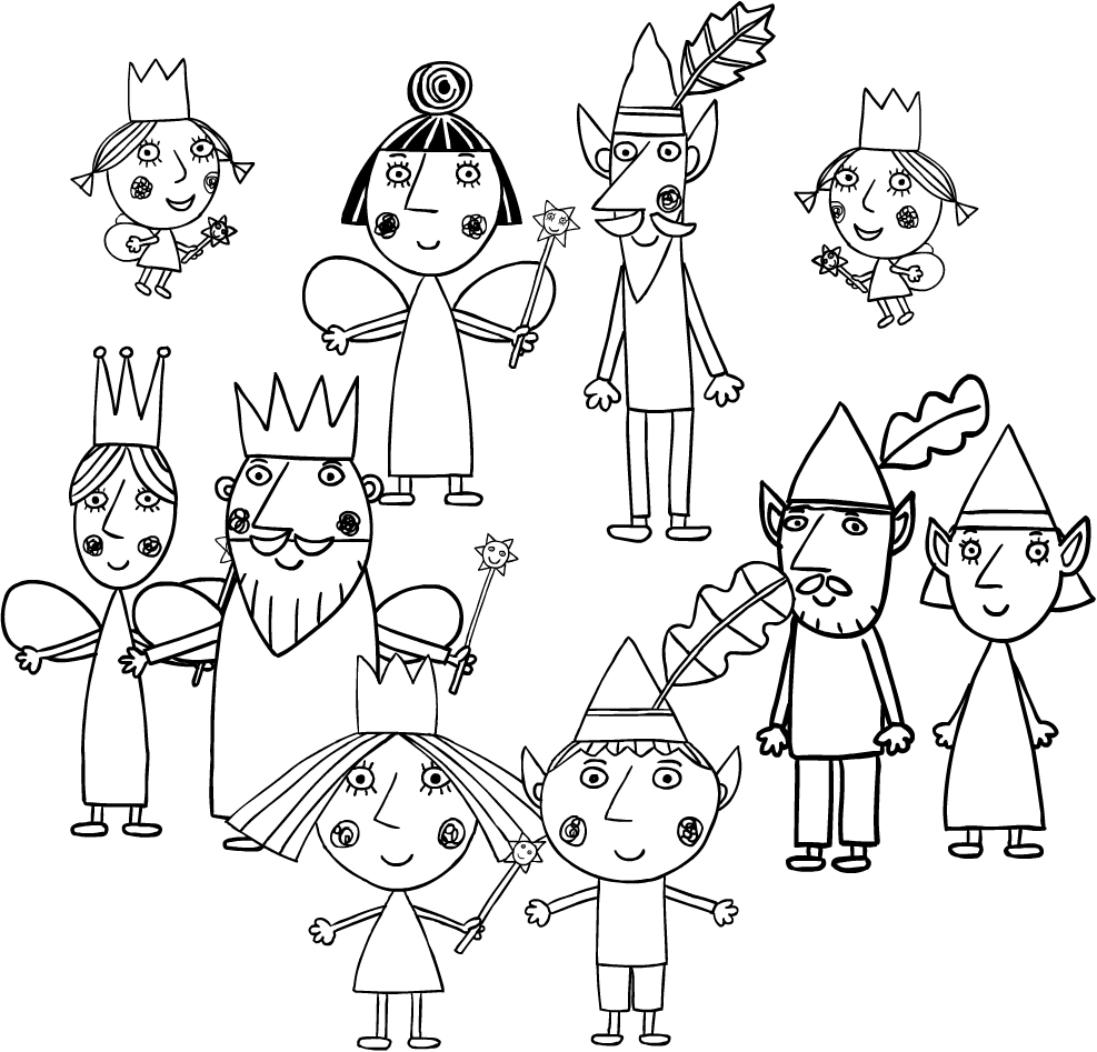 ben and holly colouring pages