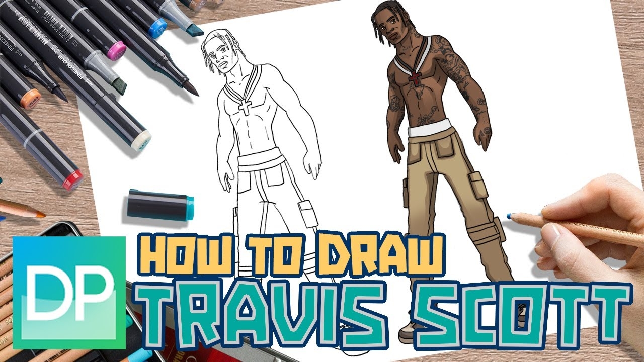 how to draw travis scott