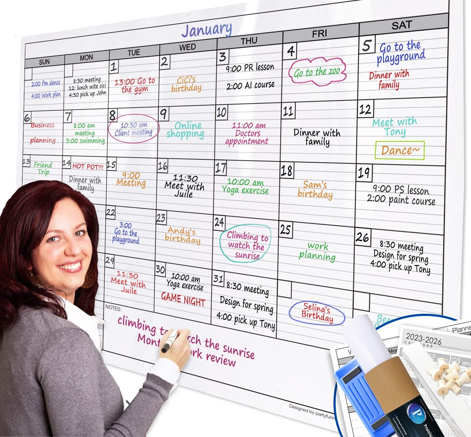 Dry Erase Monthly Extra Large White Board Large Non magnetic Calendar EBay