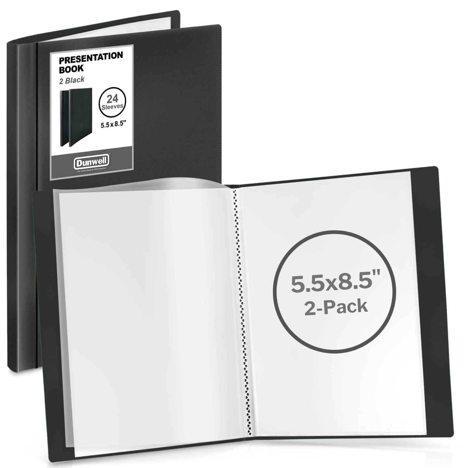 Dunwell Small Presentation Book 5 5x8 5 2 Pack Black 24 Pockets Display 48 H EBay