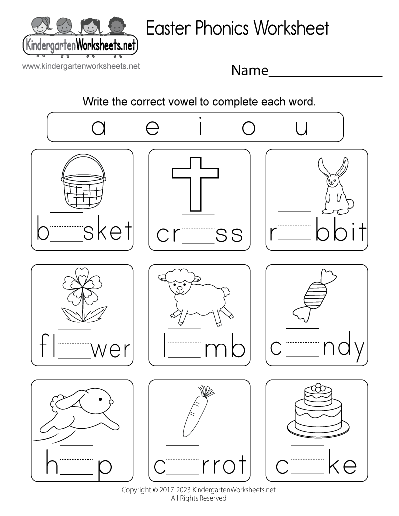 kindergarten phonics printables
