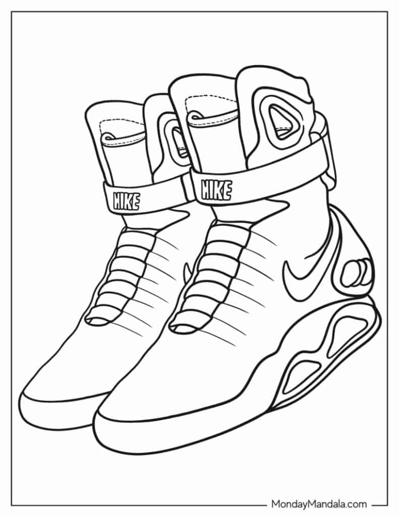 Easy Air Jordan Coloring Pages Easy Drawing White Jordans Black Outline Air Jordan I