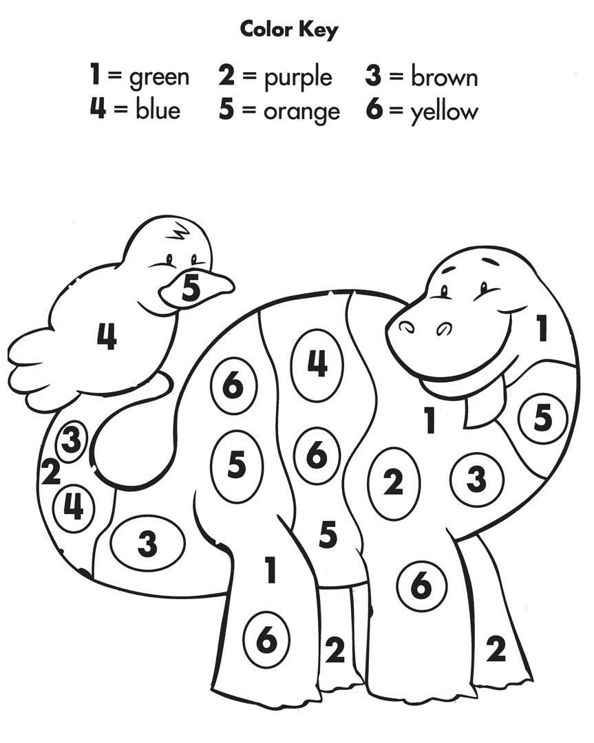 color by number for kindergarten