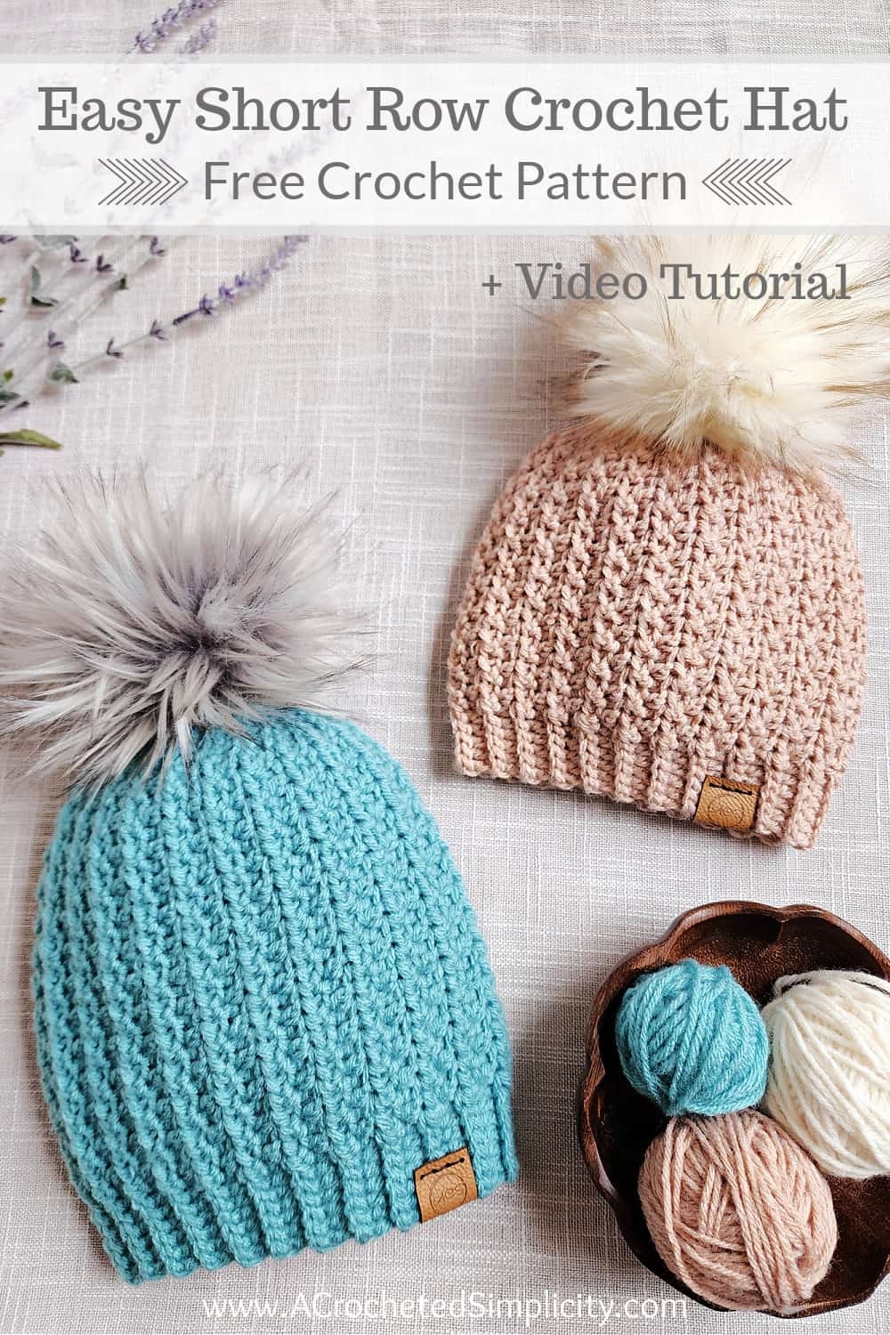 Easy Short Row Crochet Hat Pattern A Crocheted Simplicity
