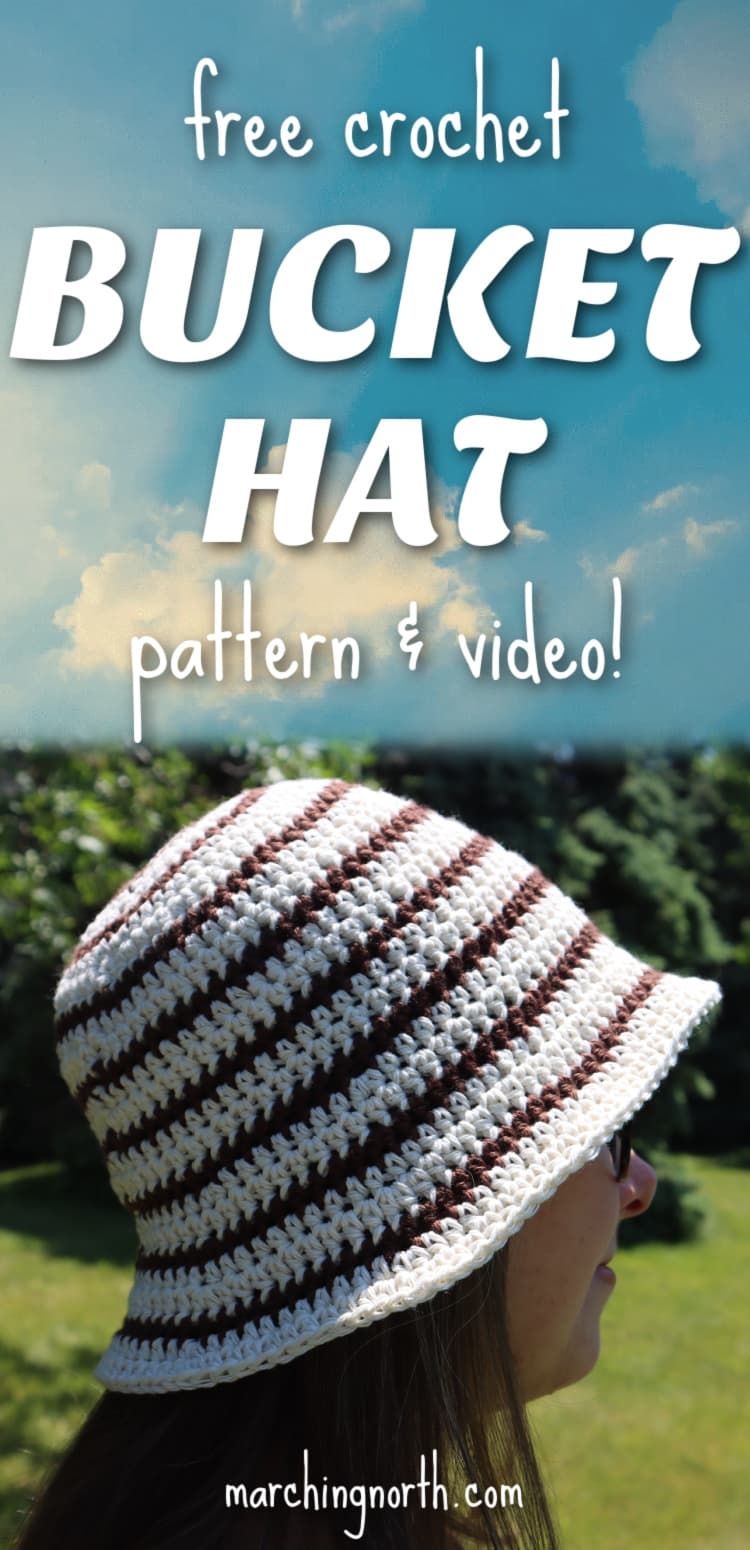 Easy Striped Crochet Bucket Hat Free Pattern Video Marching North