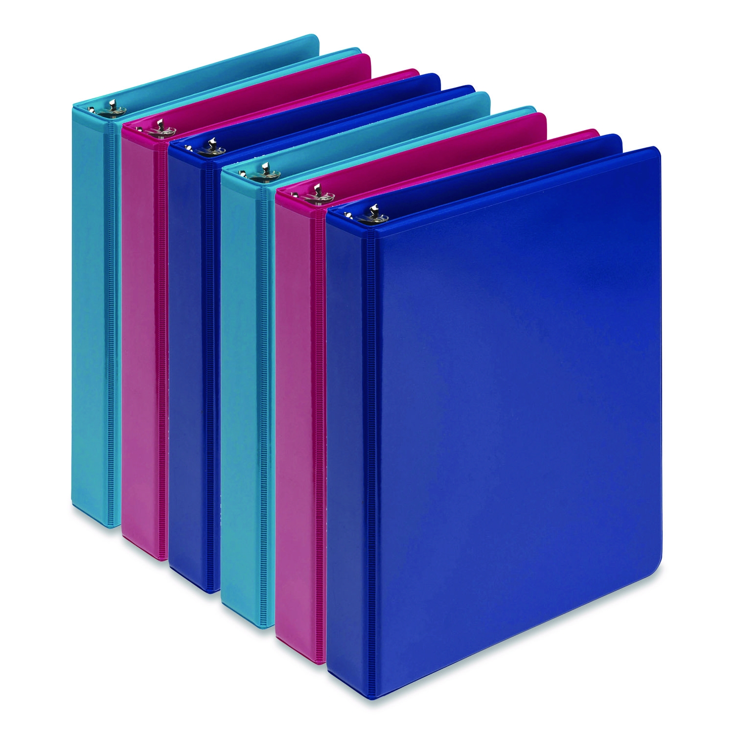 Economy Round Ring View Binders 3 Rings 1 Capacity 8 5 X 5 5 Assorted 6 Carton Reliable Paper